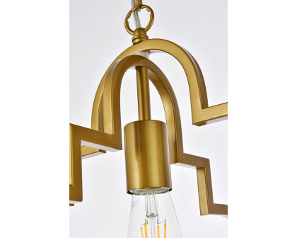 Elegant Sandara 1 Light Pendant - Brass, L 16" (LD7063D16BR)