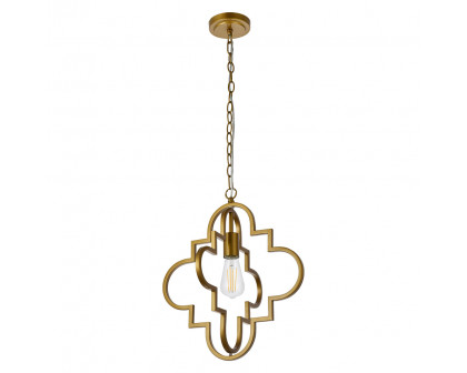 Elegant Sandara 1 Light Pendant - Brass, L 16" (LD7063D16BR)