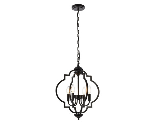 Elegant Sandara 4 Lights Pendant - Black, L 16" (LD7064D16BK)