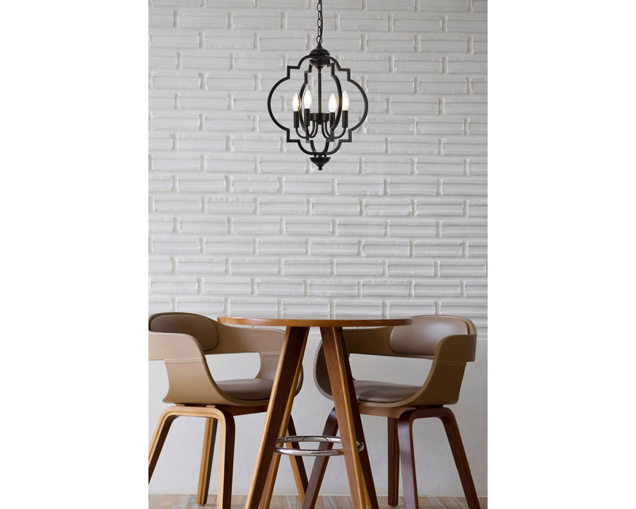 Elegant Sandara 4 Lights Pendant - Black, L 16" (LD7064D16BK)