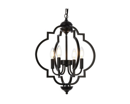 Elegant Sandara 4 Lights Pendant - Black, L 16" (LD7064D16BK)