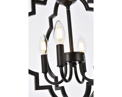 Elegant Sandara 4 Lights Pendant - Black, L 16" (LD7064D16BK)