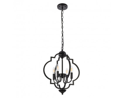 Elegant Sandara 4 Lights Pendant - Black, L 16" (LD7064D16BK)