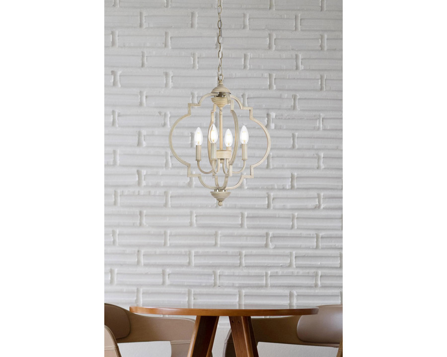 Elegant Sandara 4 Lights Pendant - Weathered Dove, L 16" (LD7064D16WD)