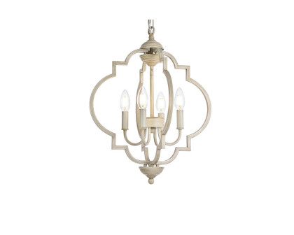 Elegant Sandara 4 Lights Pendant - Weathered Dove, L 16" (LD7064D16WD)