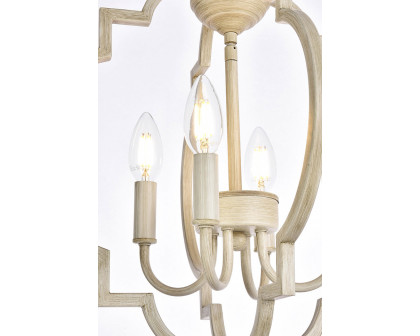 Elegant Sandara 4 Lights Pendant - Weathered Dove, L 16" (LD7064D16WD)