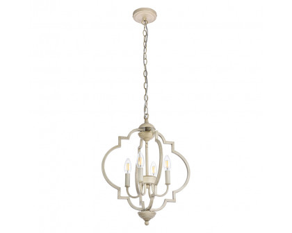 Elegant Sandara 4 Lights Pendant - Weathered Dove, L 16" (LD7064D16WD)