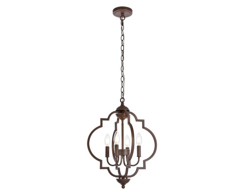 Elegant Sandara 4 Lights Pendant - Weathered Oak, L 16" (LD7064D16WOK)