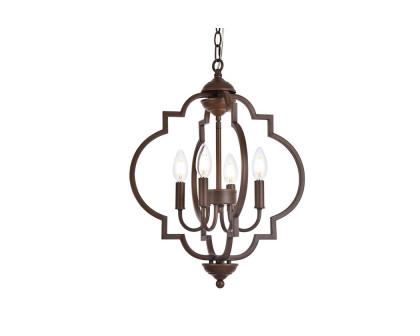 Elegant Sandara 4 Lights Pendant - Weathered Oak, L 16" (LD7064D16WOK)