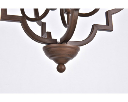 Elegant Sandara 4 Lights Pendant - Weathered Oak, L 16" (LD7064D16WOK)