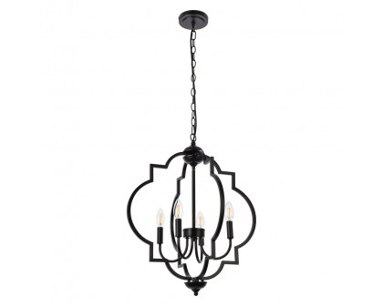 Elegant Sandara 4 Lights Pendant - Black, L 20" (LD7065D20BK)