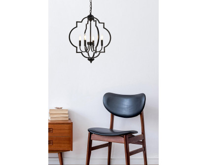 Elegant Sandara 4 Lights Pendant - Black, L 20" (LD7065D20BK)