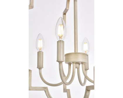 Elegant Sandara 4 Lights Pendant - Weathered Dove, L 20" (LD7065D20WD)