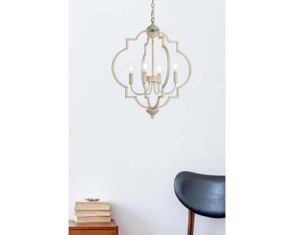 Elegant Sandara 4 Lights Pendant - Weathered Dove, L 20" (LD7065D20WD)