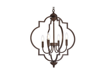 Elegant Sandara 4 Lights Pendant - Weathered Oak, L 20" (LD7065D20WOK)