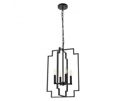 Elegant Rosenfeld 4 Lights Pendant - Black (LD7066D14BK)