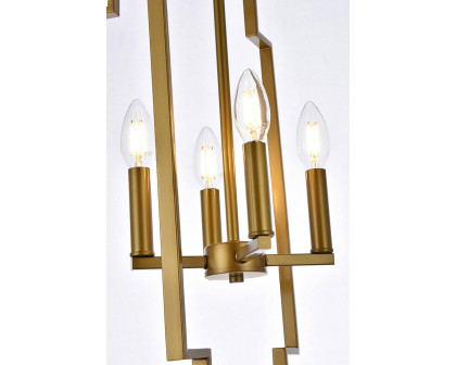 Elegant Rosenfeld 4 Lights Pendant - Brass (LD7066D14BR)