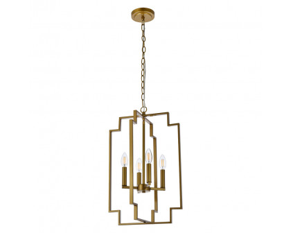 Elegant Rosenfeld 4 Lights Pendant - Brass (LD7066D14BR)