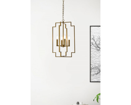 Elegant Rosenfeld 4 Lights Pendant - Brass (LD7066D14BR)