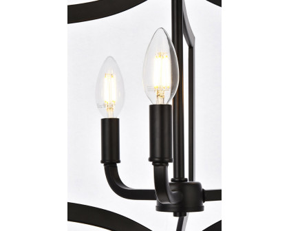 Elegant Kiera 3 Lights Flush Mount - Black, L 12" (LD7067F12BK)