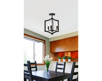 Elegant Kiera 3 Lights Flush Mount - Black, L 12" (LD7067F12BK)