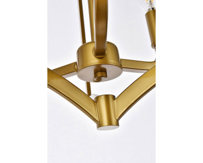 Elegant Kiera 3 Lights Flush Mount - Brass, L 12" (LD7067F12BR)