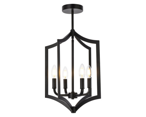 Elegant Kiera 3 Lights Flush Mount - Black, L 14" (LD7068F14BK)