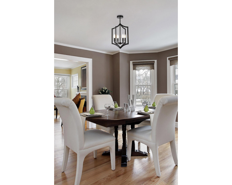 Elegant Kiera 3 Lights Flush Mount - Black, L 14" (LD7068F14BK)