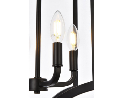 Elegant Kiera 3 Lights Flush Mount - Black, L 14" (LD7068F14BK)