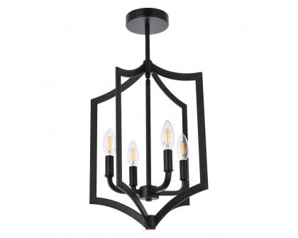 Elegant Kiera 3 Lights Flush Mount - Black, L 14" (LD7068F14BK)