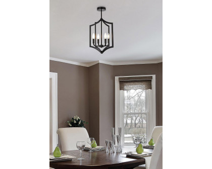 Elegant Kiera 3 Lights Flush Mount - Black, L 14" (LD7068F14BK)