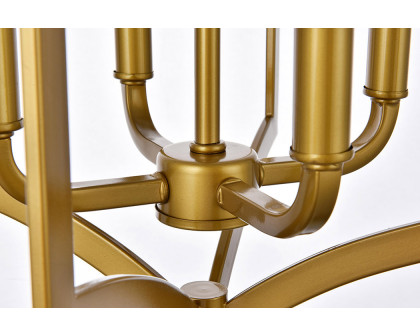 Elegant Kiera 3 Lights Flush Mount - Brass, L 14" (LD7068F14BR)