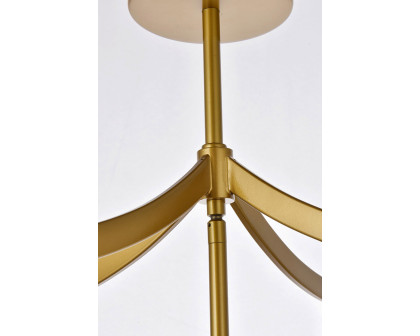 Elegant Kiera 3 Lights Flush Mount - Brass, L 14" (LD7068F14BR)