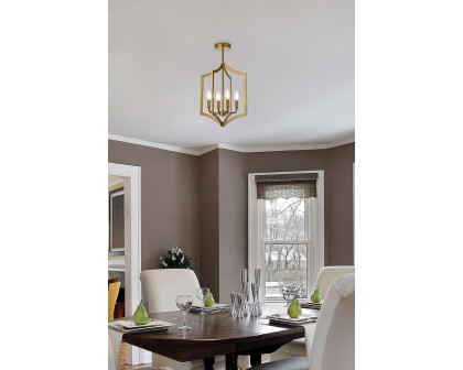 Elegant Kiera 3 Lights Flush Mount - Brass, L 14" (LD7068F14BR)