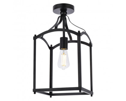 Elegant Janet 1 Light Flush Mount - Black (LD7069F10BK)