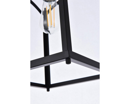 Elegant Janet 1 Light Flush Mount - Black (LD7069F10BK)