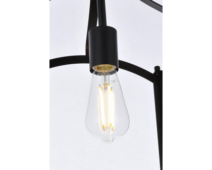 Elegant Janet 1 Light Flush Mount - Black (LD7069F10BK)