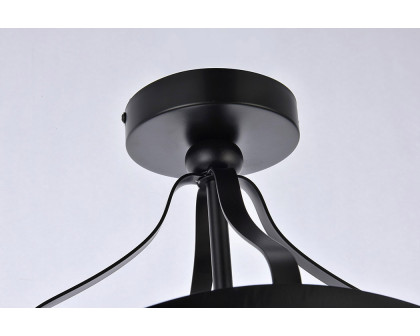 Elegant Janet 1 Light Flush Mount - Black (LD7069F10BK)