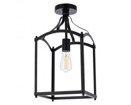 Elegant Janet 1 Light Flush Mount - Black (LD7069F10BK)