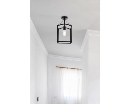 Elegant Janet 1 Light Flush Mount - Black (LD7069F10BK)