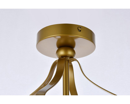 Elegant Janet 1 Light Flush Mount - Brass (LD7069F10BR)