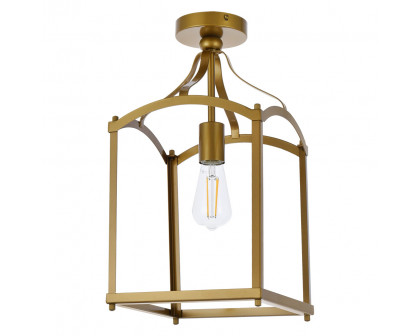 Elegant Janet 1 Light Flush Mount - Brass (LD7069F10BR)