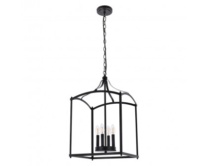 Elegant Janet 4 Lights Pendant - Black (LD7070D15BK)