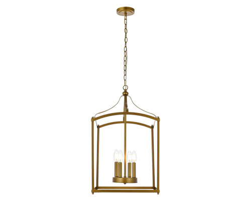 Elegant Janet 4 Lights Pendant - Brass (LD7070D15BR)