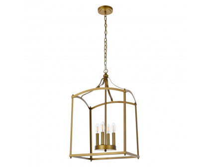 Elegant Janet 4 Lights Pendant - Brass (LD7070D15BR)