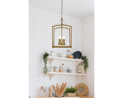 Elegant Janet 4 Lights Pendant - Brass (LD7070D15BR)