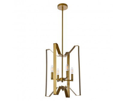 Elegant Hoffman 4 Lights Pendant - Brass (LD7072D14BR)