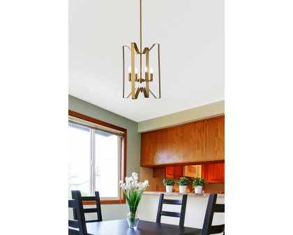 Elegant Hoffman 4 Lights Pendant - Brass (LD7072D14BR)