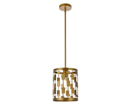 Elegant Levante 1 Light Pendant - Brass, L 9" (LD7073D9BR)