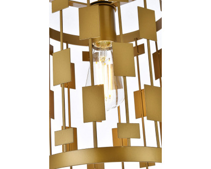 Elegant Levante 1 Light Pendant - Brass, L 9" (LD7073D9BR)